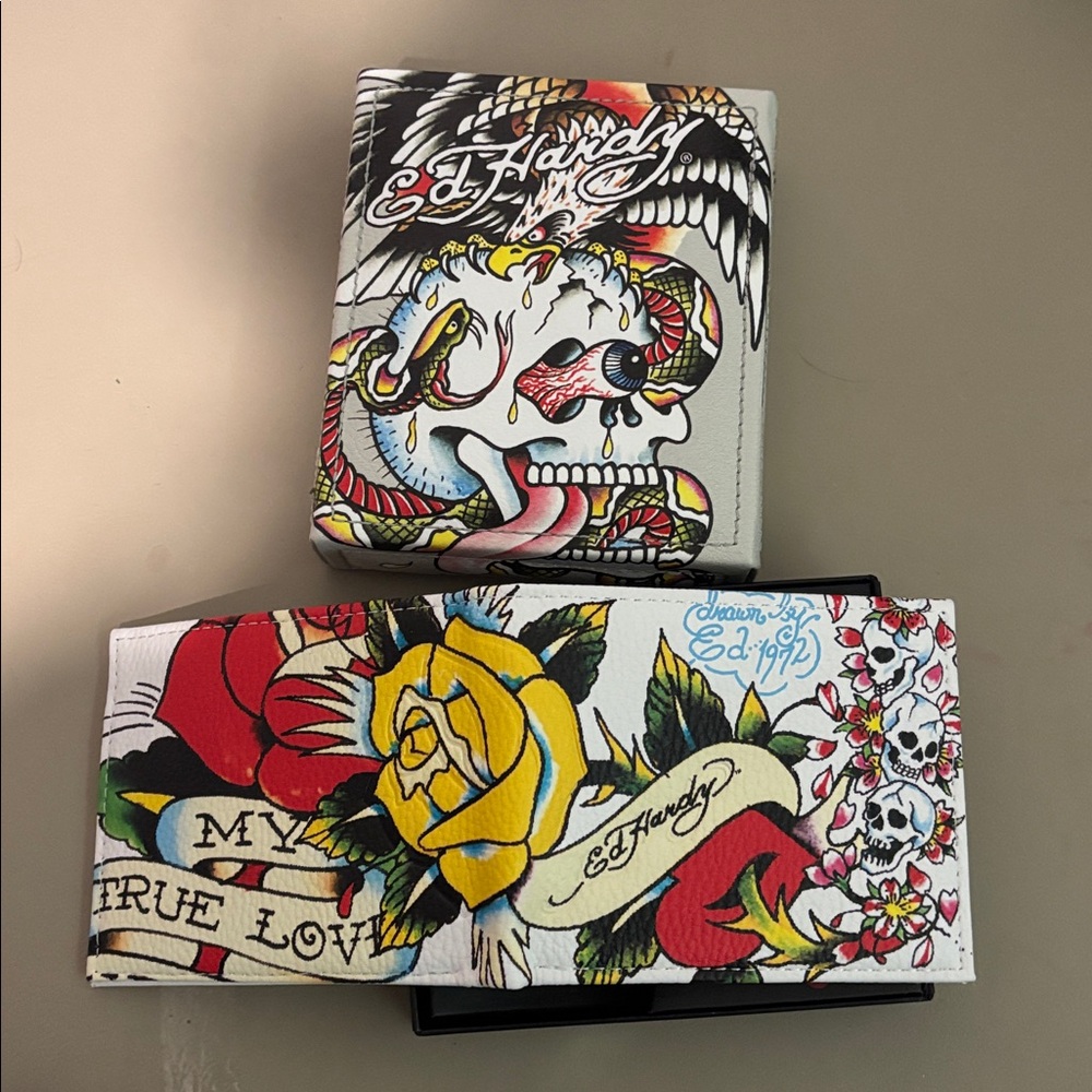 Ed Hardy My True Love BiFold Wallet/Valet Tray